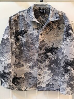 Rebel Vengeance Jacket Mens Size S Tapestry Apocalypse Horseman Grey Black NWT